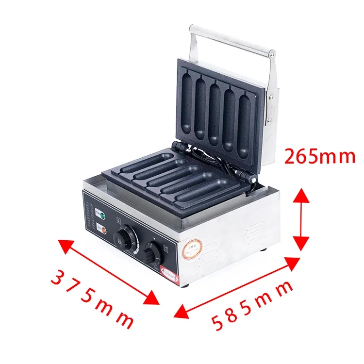 110V 220V Commercial Hot Dog Maker Machine Stainless Steel Cast Iron 5 In 1 Stick Hot Dog Waffle Making Machine