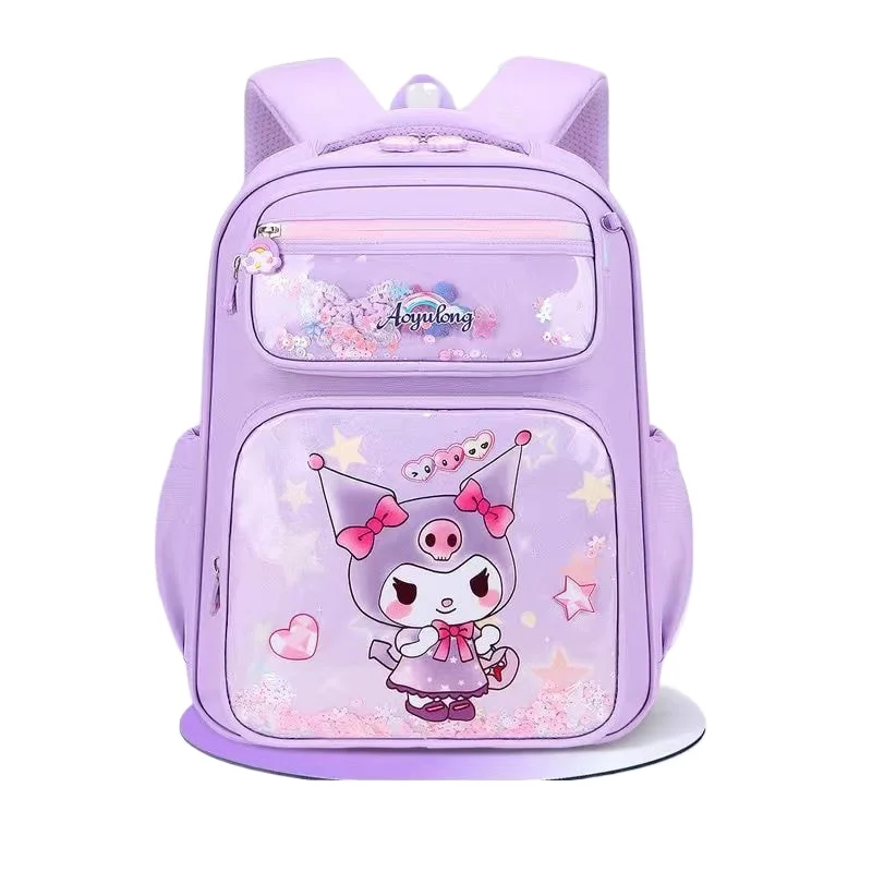 

Sanrio Kuromi Anime Backpack Large Capacity Cute Children School Bag Cartoon Design Student Use Stationery Holder