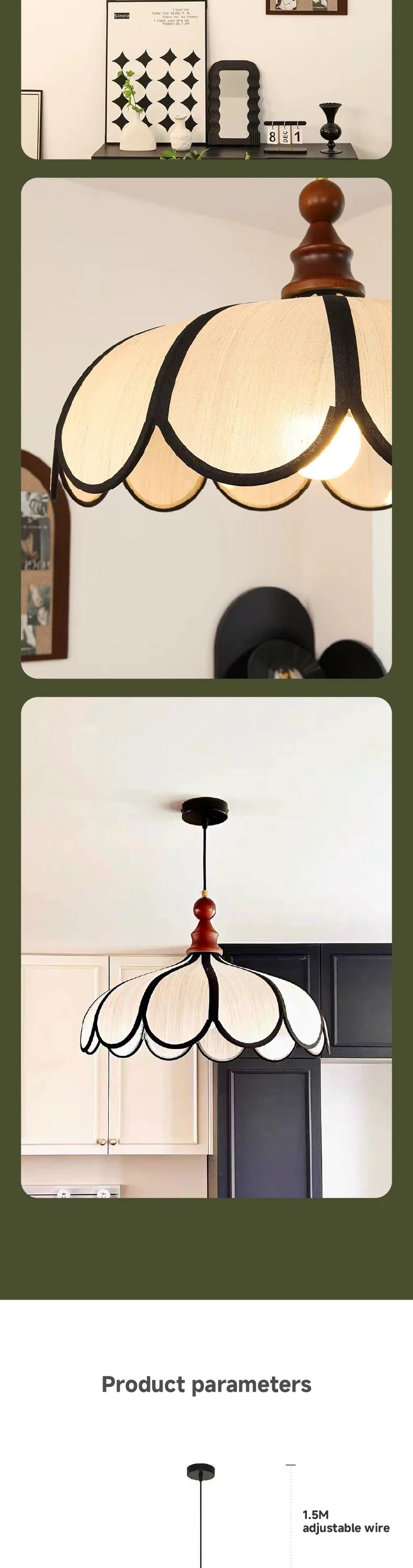 French Retro Abaca Shades E27 LED Pendant Lights Chinese