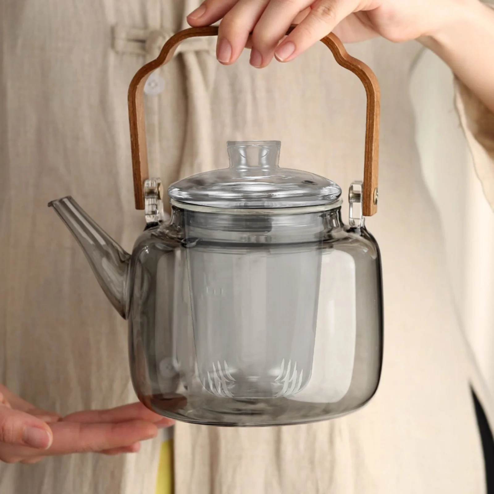 

Glass Tea Pot Infuser Insert for Loose Tea Easy to Clean with Running Water Or Dishwasher Glass Teapot Strainer