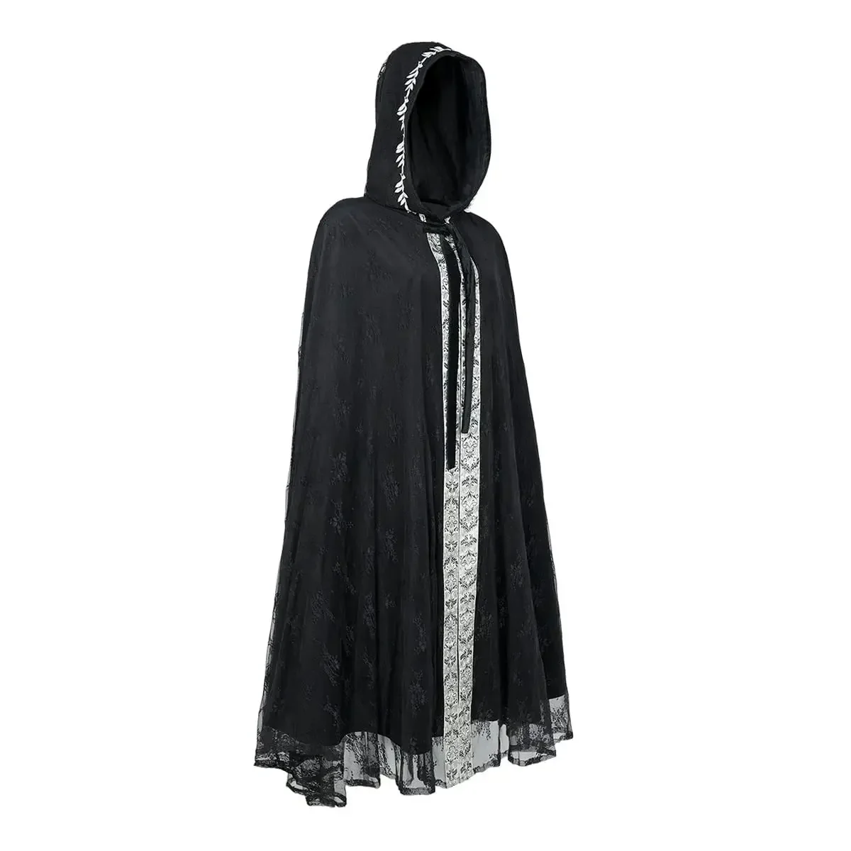 

2025Halloween parties in Europe and America medieval lace cape Gothic long hooded cape
