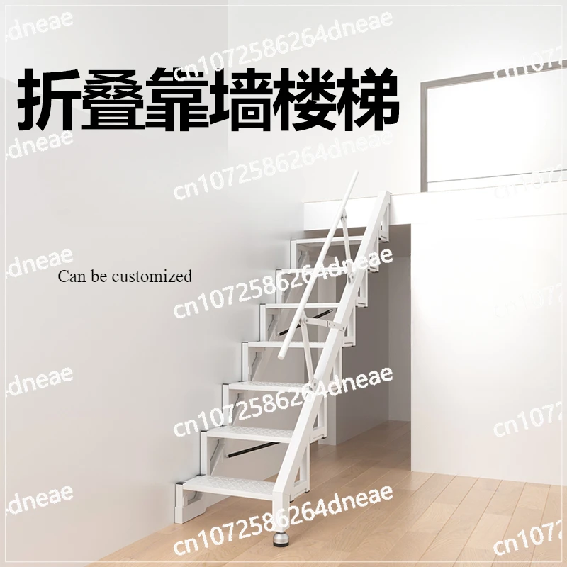 

duplex villa, Customized home wall mounted folding staircase, second floor garage, loft, indoor and outdoor ladder