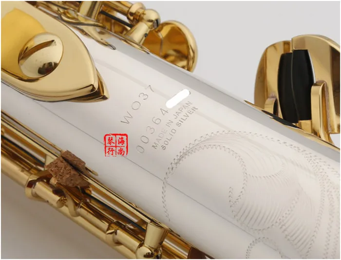 Japan W037 B Flat Soprano Saxophone Musical Instruments Sax Brass Nickel Silver Plated With Case Professional