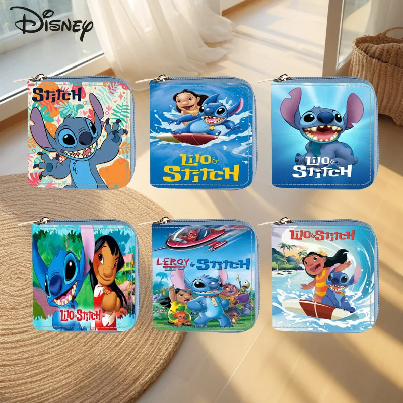 

Stitch 2025 New Short Coin Purse Fashionable and High-quality PU Multifunctional Card Bag Cartoon Versatile Women's Mini Wallet