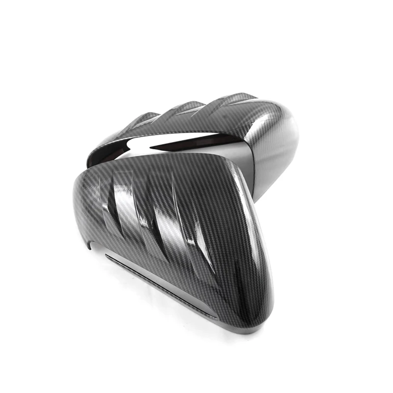 2 قطعة ABS ألياف الكربون نمط مرآة الرؤية الخلفية غطاء ل BYD ختم 2022 عكس غطاء مرآة عاكس المضادة للخدش غطاء-T45C