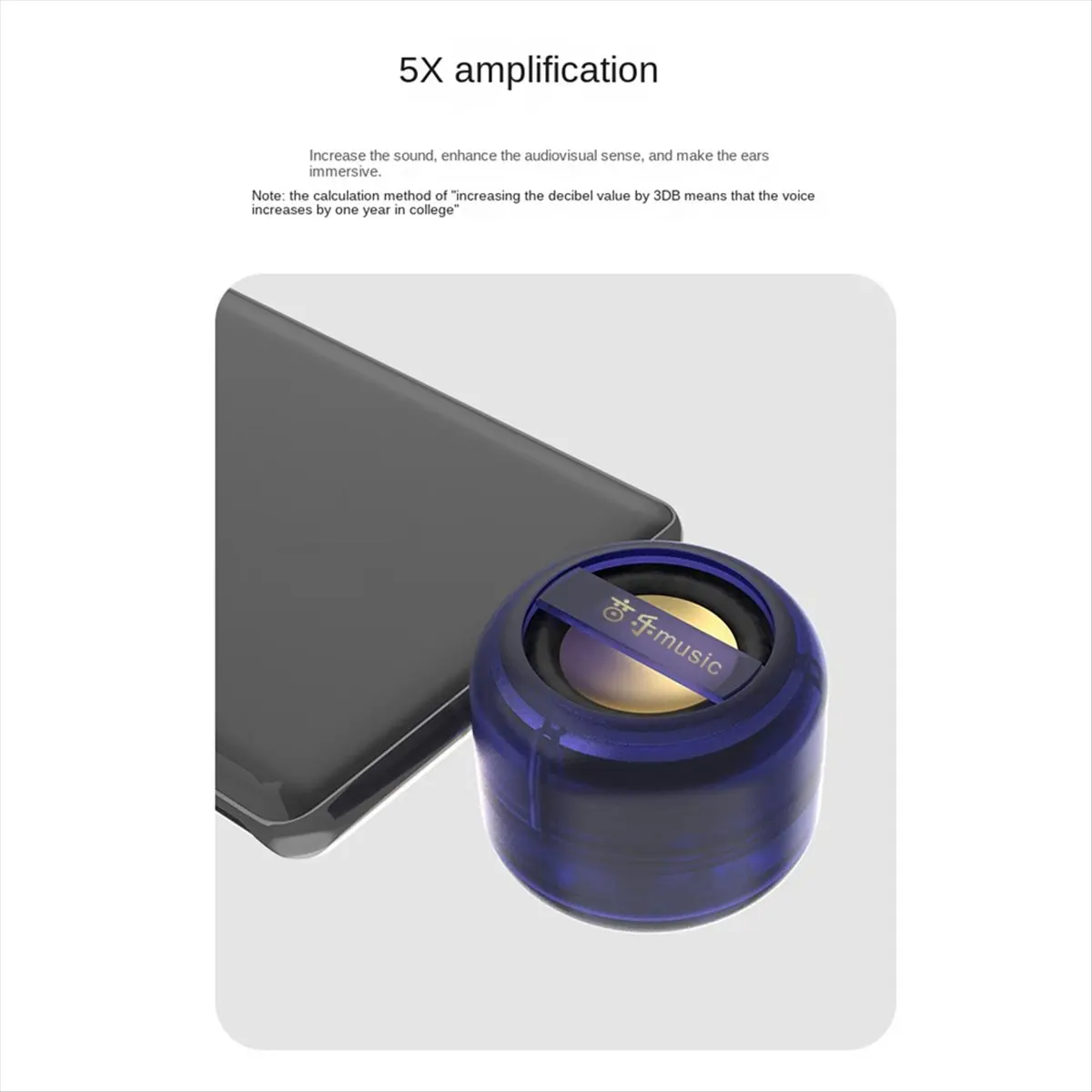 AABFK ポータブルミニスピーカー ユニバーサル Type-C サウンドボックス Type-C プラグイン 携帯電話アンプ 外部有線 ホーム クリアブラック