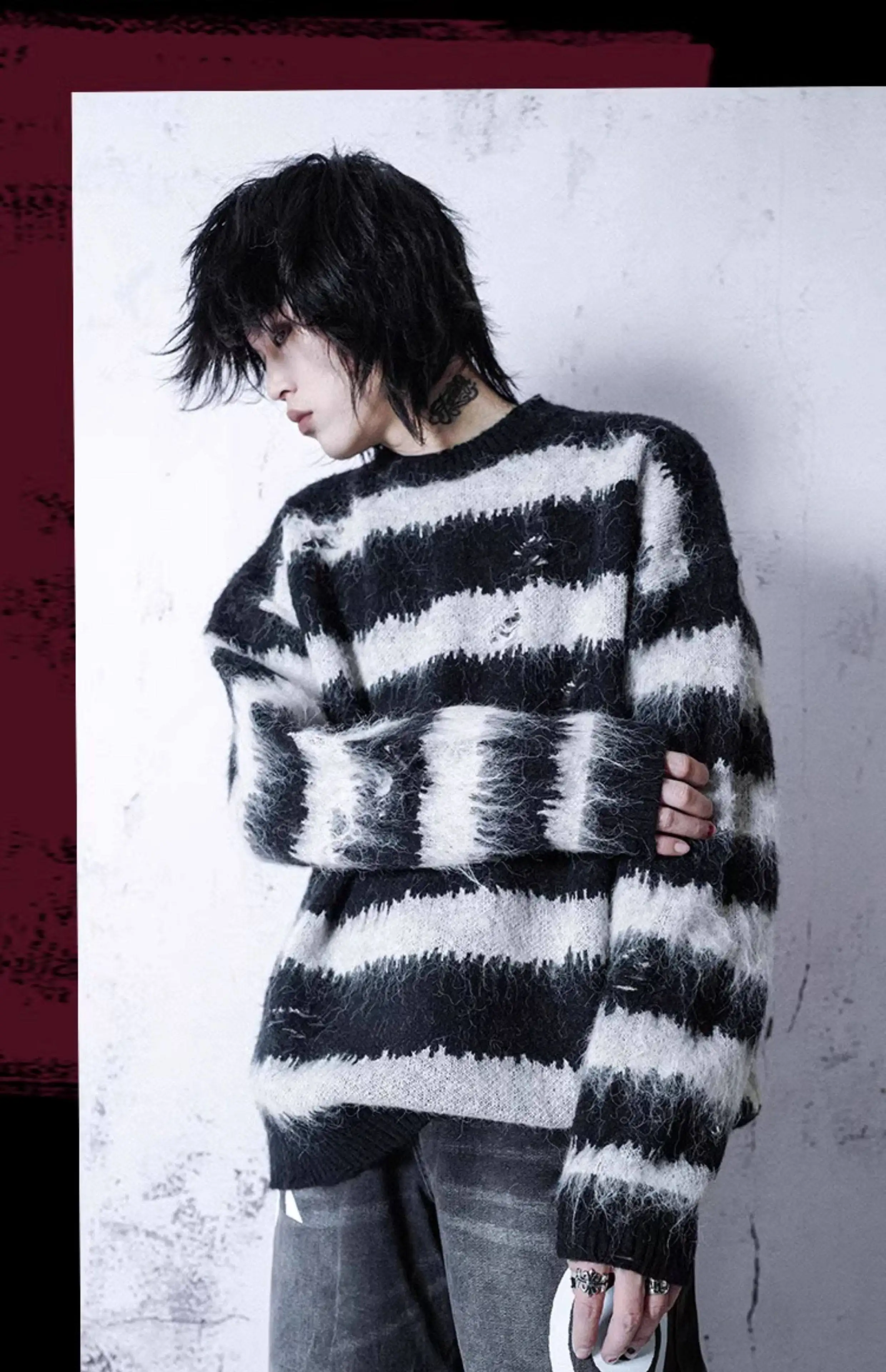 Y2K Subkultur American Fashion Trend Rundhalspullover Lose lässige Straße vielseitiger Strickpullover