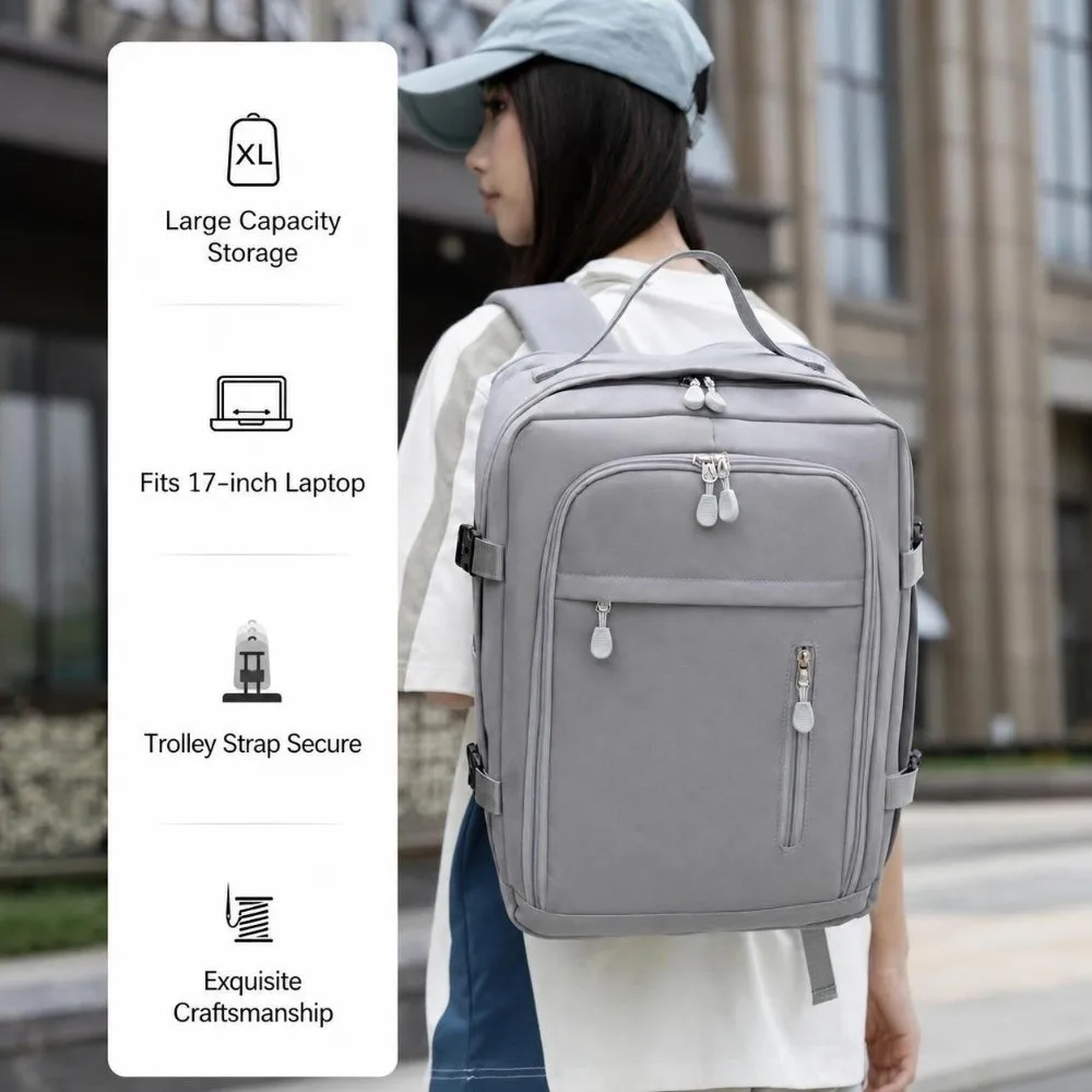 Simple Style Large Capacity Travel Backpack Waterproof High-End Student Backpack Multi-functional Durable Laptop Backpack Men
