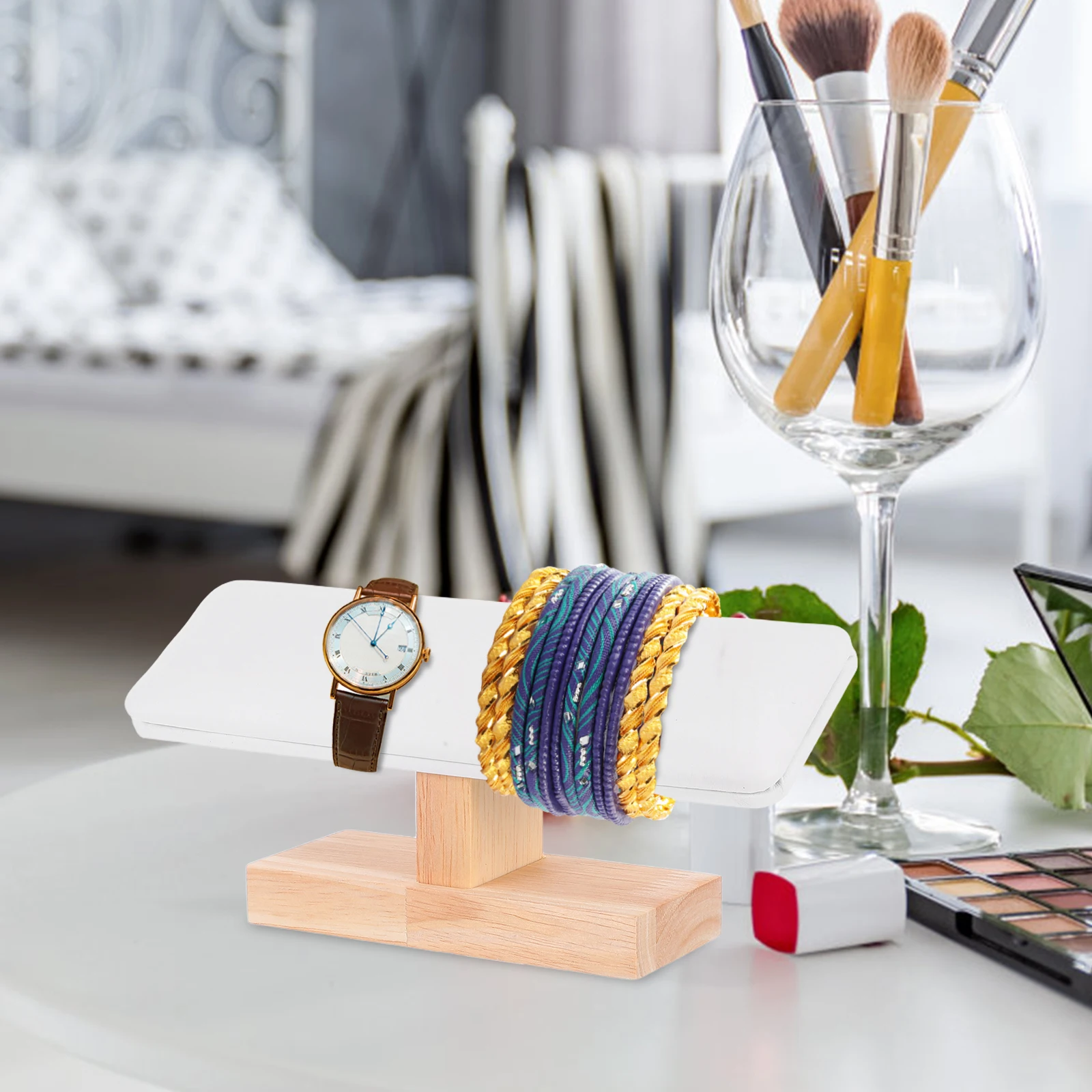 

Wooden Wooden Jewelry Rack Stand Bracelet Holder Jewelry Rack Holder Bangle Organizer Watch Storage Solution