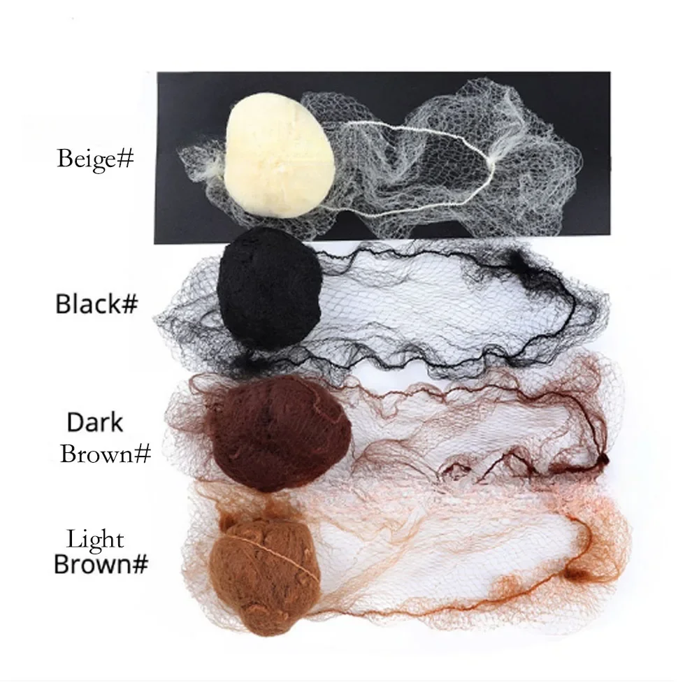 

20Pcs Durable Nylon Hair Net For Bun Hair Hair style Tool Black Beige Brown 5Mm Hair Net For Wigs Mesh Hair Styling Hairnets