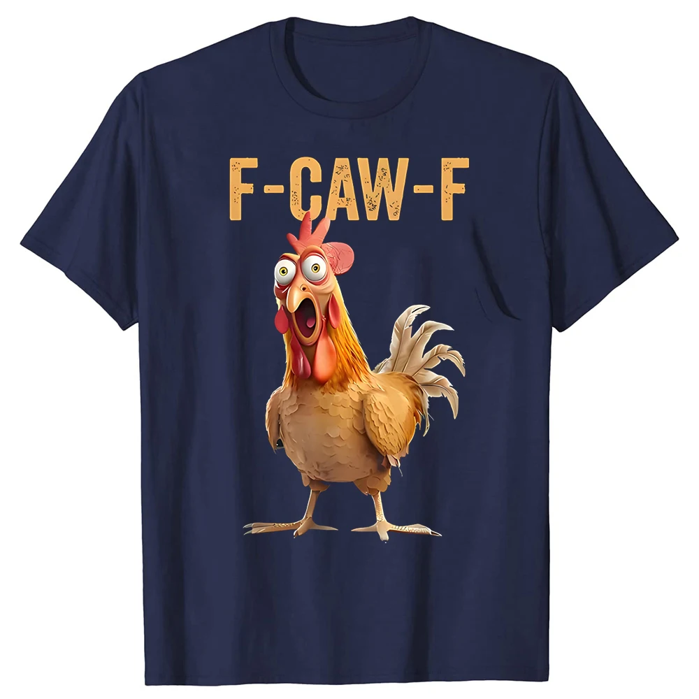 F-Caw-F Lustiges Hühner-Humor-Zitat Hahn-Meme T-Shirts Herren Damen Mode Lässiges T-Shirt Locker Sitzend Übergroß Streetwear T-Shirt – Detail 2