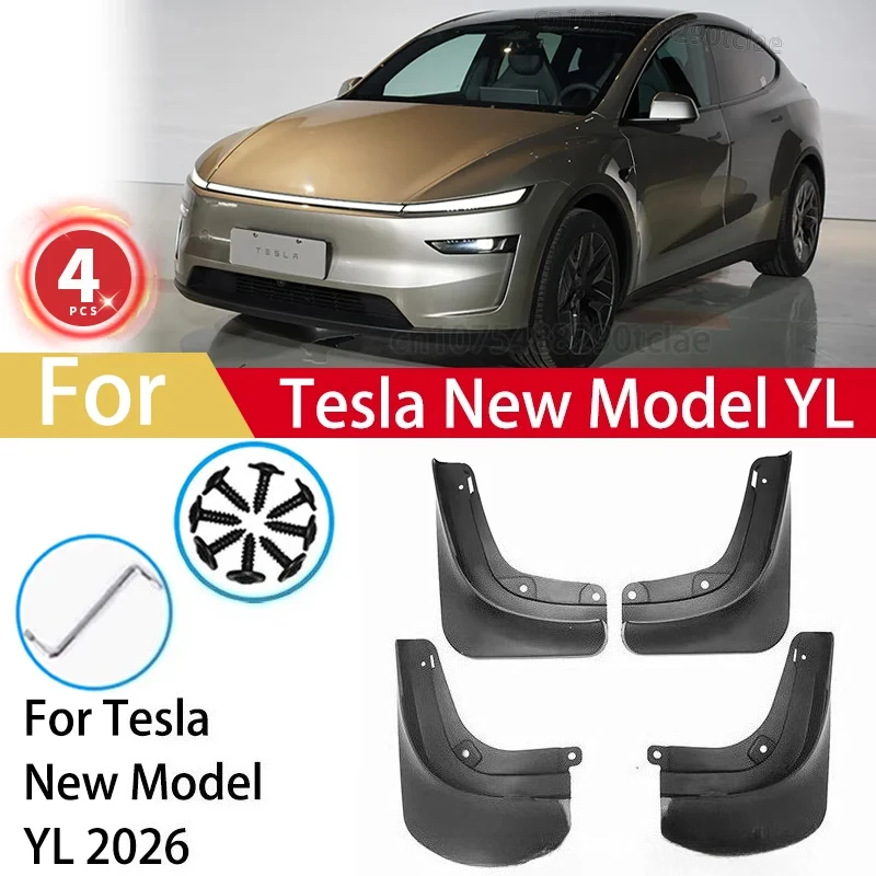 

4Pcs Mudguards for Tesla New Model YL 2026 Mud Flaps Splash Guards MudFlaps Front Rear Fender Car Accessories