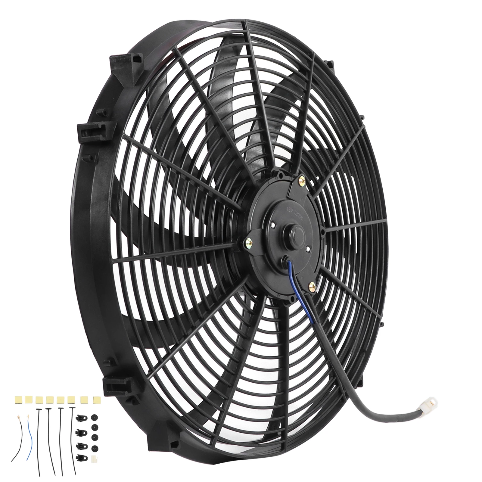 

16in 10 Blades Car Air Conditioner Electric Fan – Push Pull Modification Replacement for Trucks RVs DC 12V, Durable Automotive