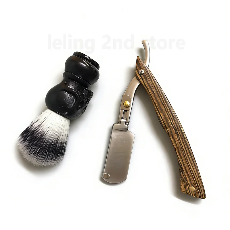 Senior Straight Razors for Men Natural Wood Handle Fit Double Edge Blades Professional and Close Shaving Barber Razor Gift