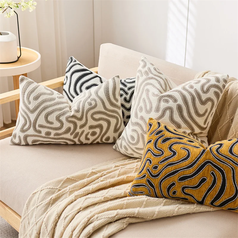 Modern Luxury Throw Pillow Case for Sofa or Bay Window INS Style Cushion Cover for Living Room Lounge or Sample Room Decor