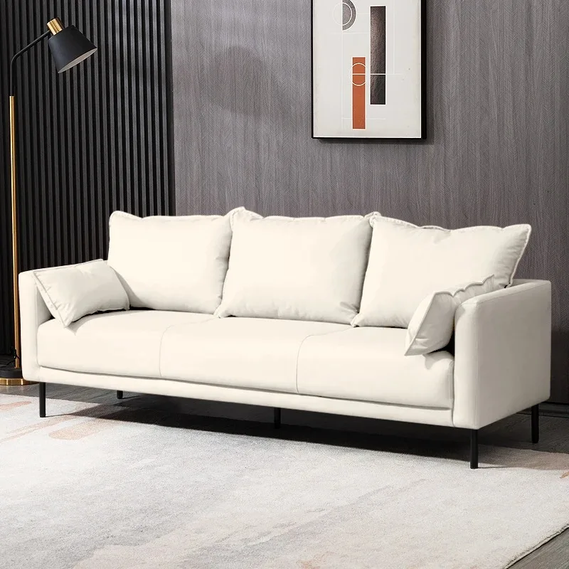 

Beige 3 Seater Living Room Couch Luxury Designer Recliner Bedroom Office Sofas Loveseat Nordic Banken Woonkamer Furniture Home