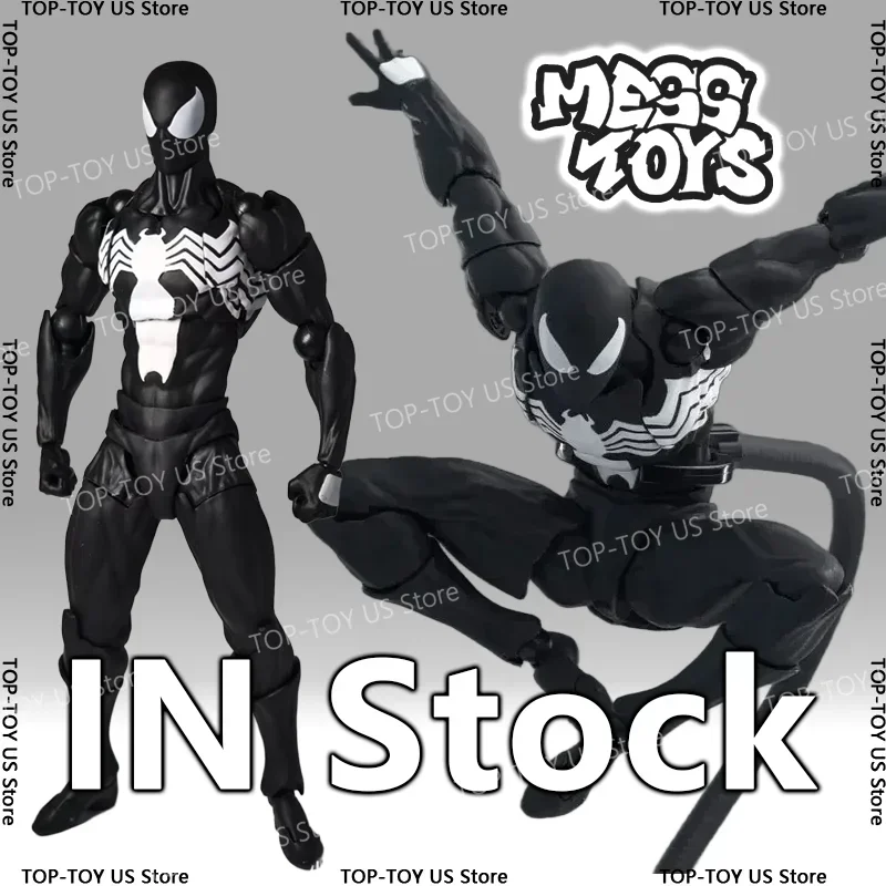 Figura de Acción de Spider-Man, Simbionte de Spiderman, en Existencia, Mess Toys, Messtoys, Traje Negro, Vecino Araña, Regalos de Anime, Juguetes