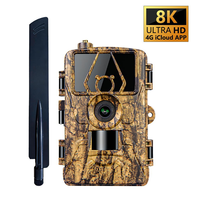 AU13-4G LIVE Trail Camera APP Control IR Night Vision Hunting Trap HD Camera 60MP 8K With SIM Card Mobile Wildlife Cam EUR