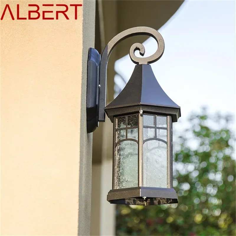 ALBERT Outdoor Retro Wall Sconces Light LED Lâmpada preta à prova d'água IP65 para decoração de varanda de casa