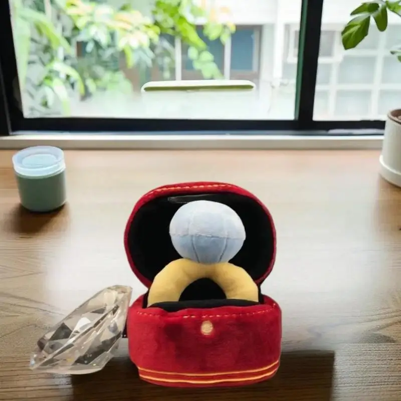 

Romantic Plush Doll Diamond Ring Box Set, Fun Stuffed Toy Birthday and Proposal Gift