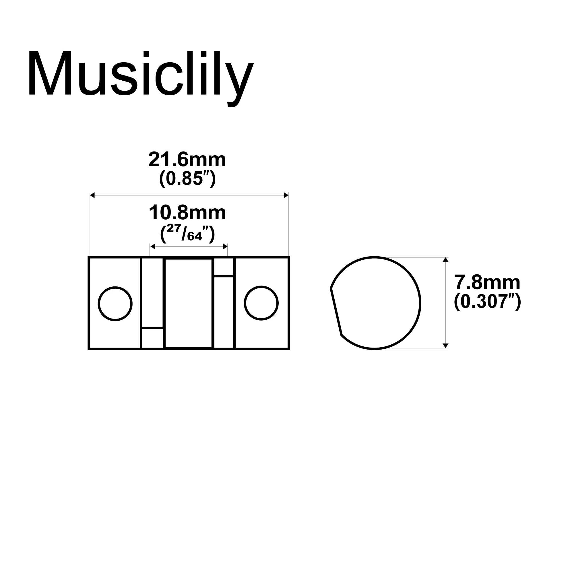 Musiclily Ultra 10.8mm Full Solid Brass Barrel Compensated Saddles for Tele Style Electric Guitar, Original Color (Set of 3)