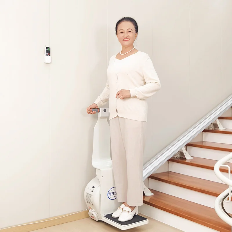 Foldable Rotatable Electronic Self-locking Safety Belt Straight Stairlift for the Elderly