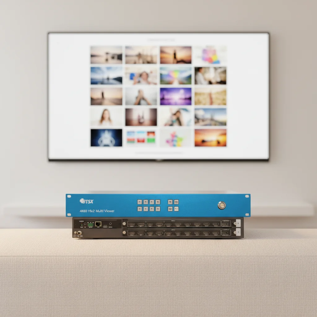8 Preset Modes 4K60 16-Image Display Splitter BIT-MV-4K60-1602, 8xHDMI/DP+8xHDMI Input, Custom Resolution, Seamless Switch