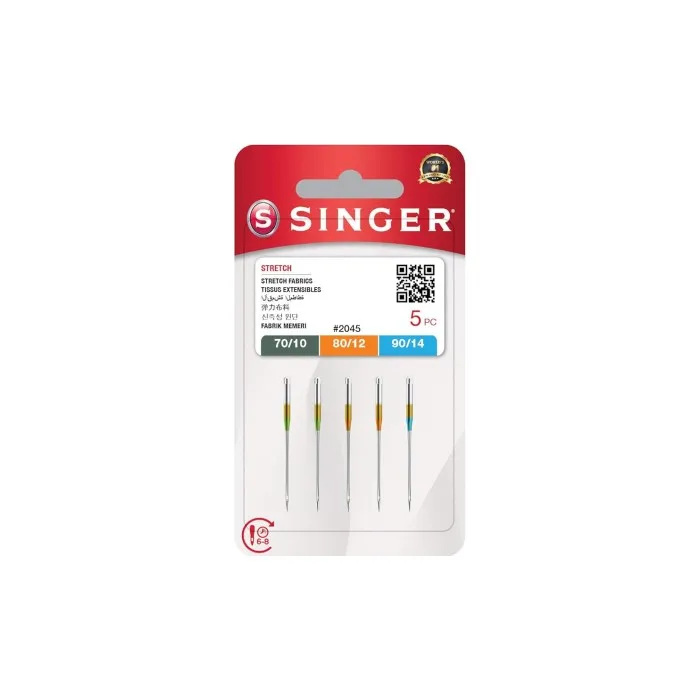 Estuche 5 Agujas Singer Variadas para Punto 2045 Nº70 / Nº80 / Nº90