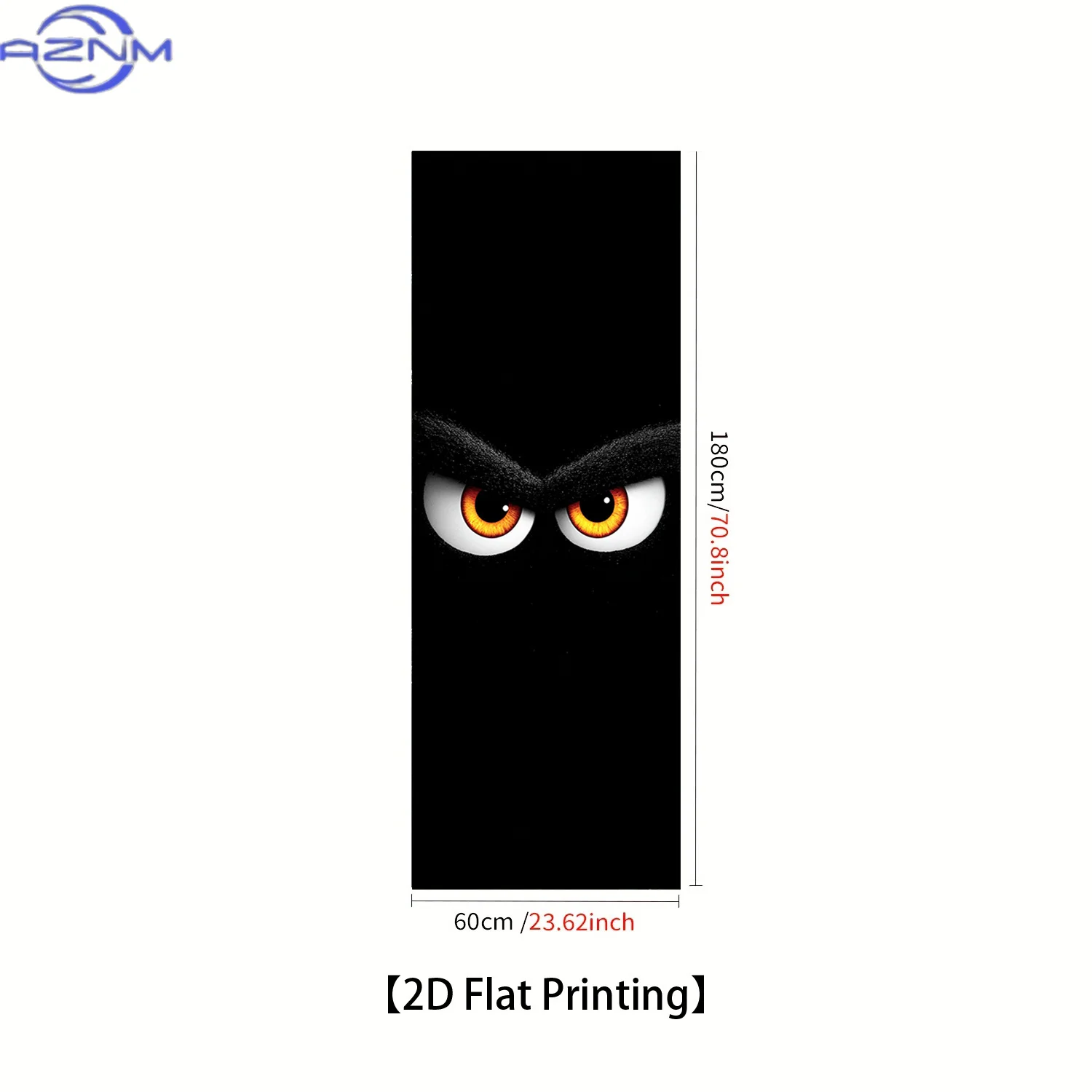 1pc of 2D Flat Printed Refrigerator Sticker Measuring 60×180 Cm Featuring an Angry Eyes Theme, Self-Adhesive Wall Decor Suitab