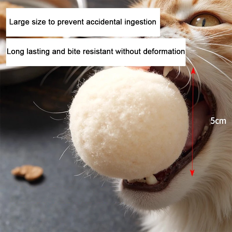 Cat Toy Silent Wool Ball Cat's Self Pleasure Boredom Relief Toy Chasing Prey Ball Teasing Cat Stick Grinding Teeth Durable Bite