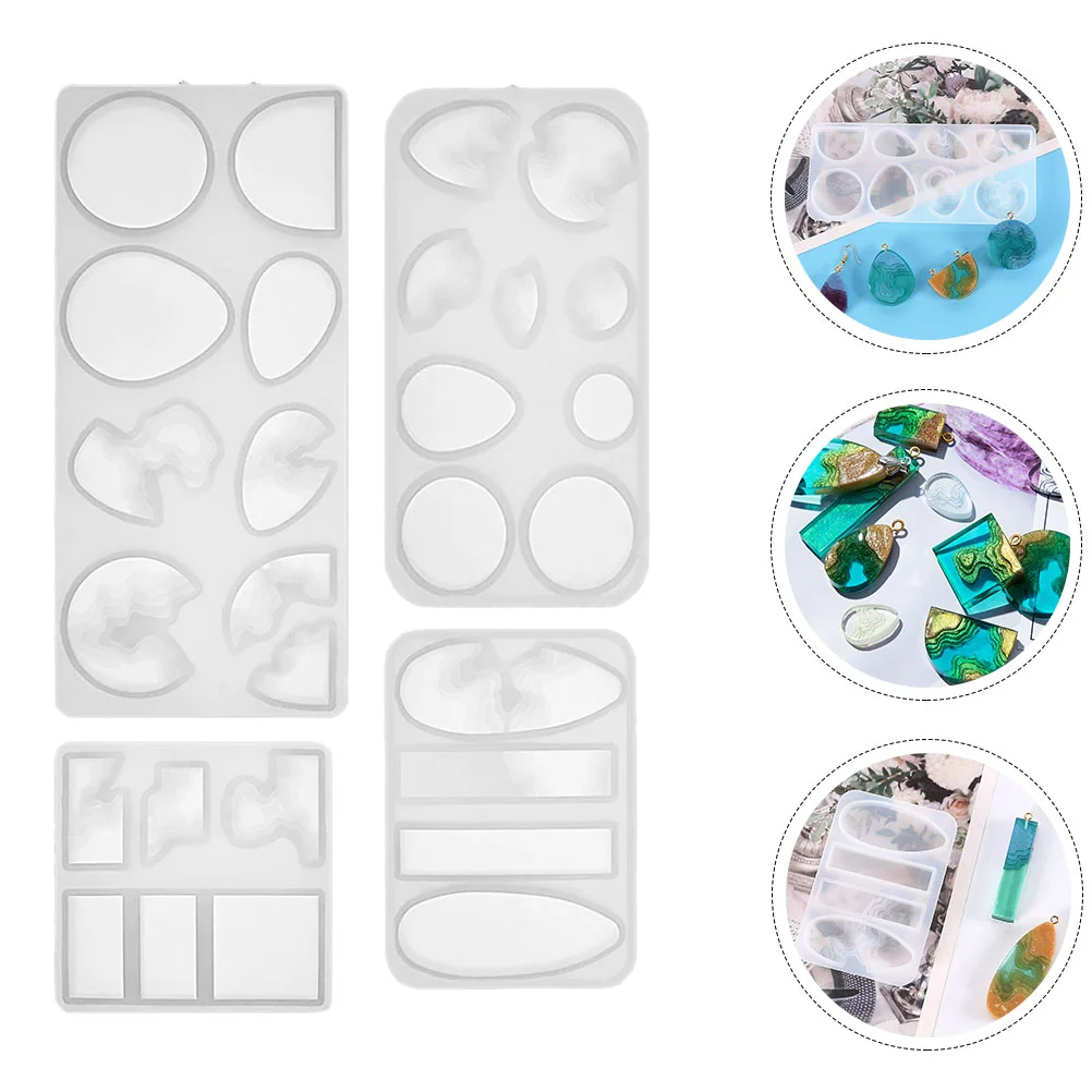 

4 Pcs Island Resin Pendant Mold Epoxy Molds Silicone for Jewelry Silica Gel Casting Craft Earring