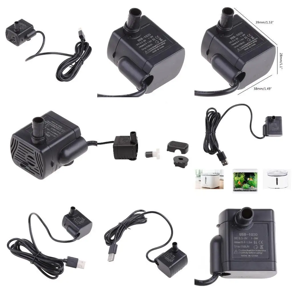 

652F Rate Waterproof Brushless for 3.5V-9V 3W 200L/H Mini Water Solar Micro USB Pu