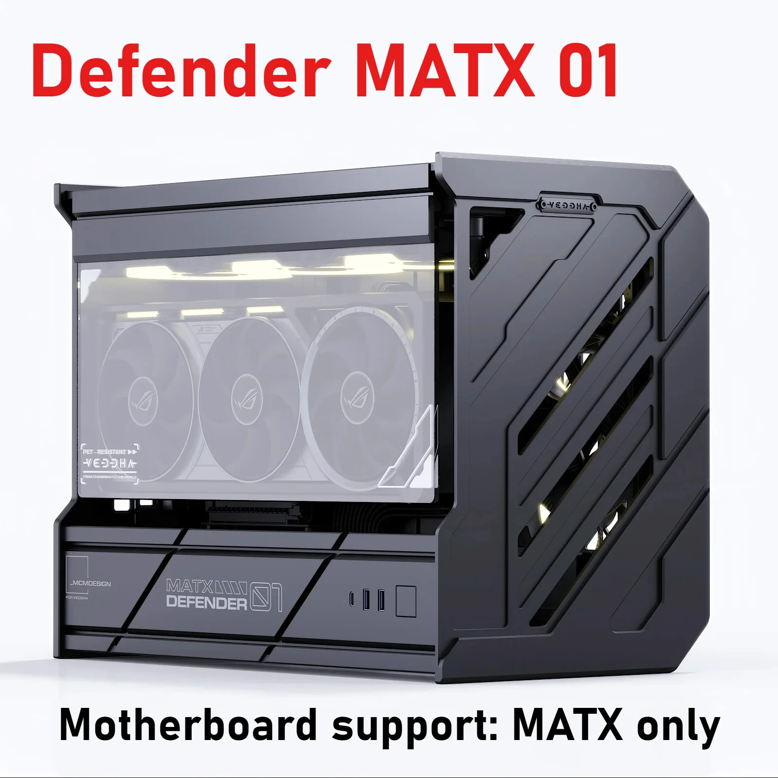 هيكل حافظة MATX للكمبيوتر ذو الإطار المفتوح، حافظة ألعاب MATX المبردة بالمياه من الألومنيوم بالكامل باستخدام الحاسب الآلي. دعم اللوحة الأم: MATX فقط