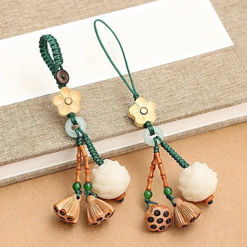 

Креативная цепочка для телефона с цветком Lucky Bodhi в китайском стиле, удача, удача, Бодхи, автомобильный брелок, подвеска, изысканное украшение для телефона