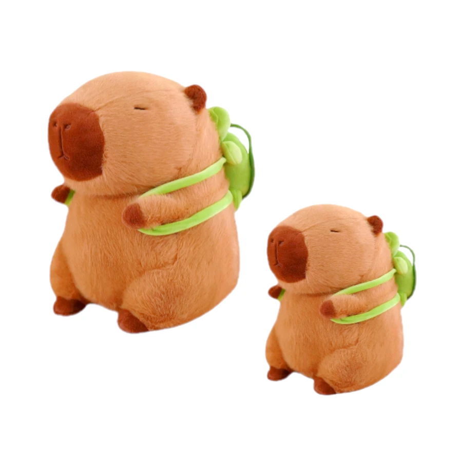 2 Cute Capybara Plush Toy Stuffed Animals Capibara with Turtle Backpack Kapibala Soft Doll Kids Toys Birthday Christmas Gift