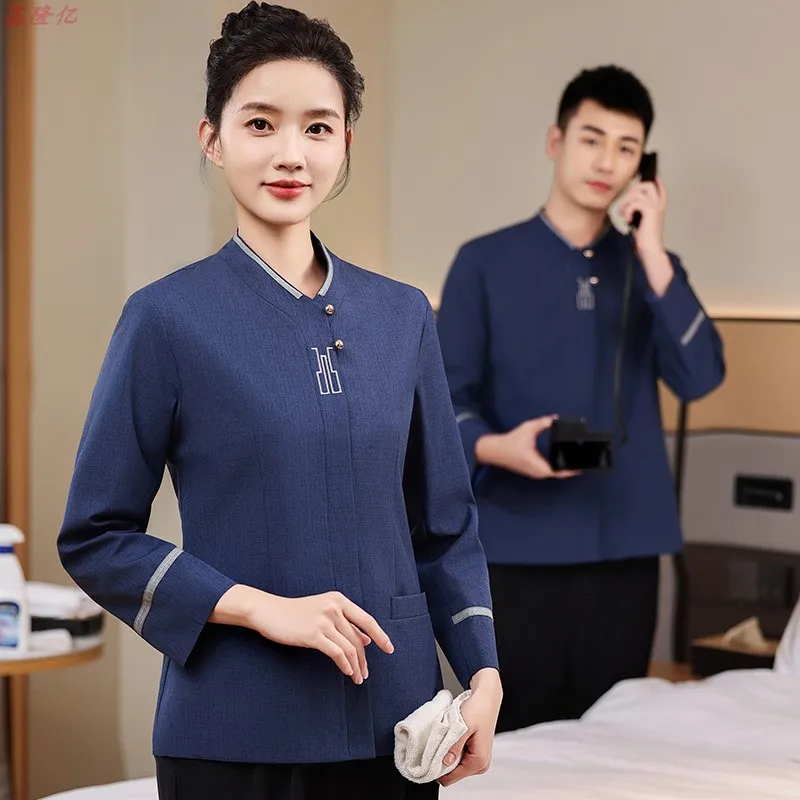 

Hotel Guest Room Cleaner Work Uniform Long Sleeve Hospital Mall Property CleanerPAMen's Autumn Cleaning Service Uniform