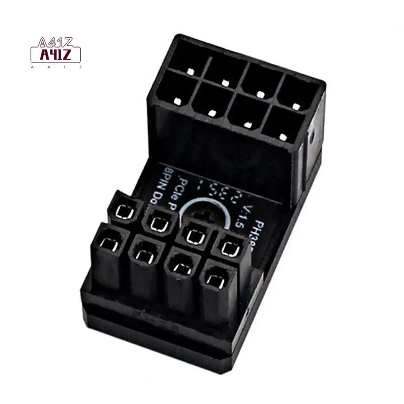 A41Z-Graphics Card Power Supply Adapter Elbow 180°, GPU PSU Steering Connector PCI-E 8Pin Rotating Wiring Artifact