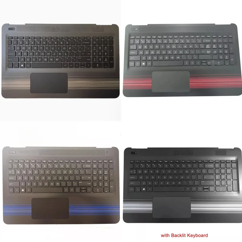 For HP Pavilion 15 AU 15 AW Palmrest Keyboard Touchpad Multi Color Strips Backlit Replacement