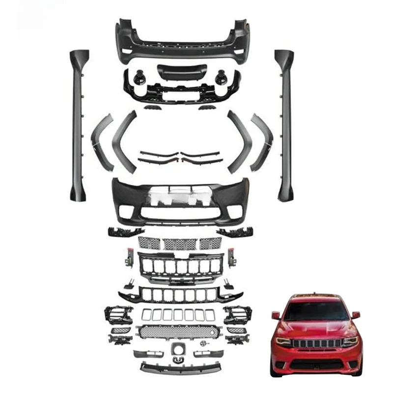 

Комплект кузова автозапчастей в стиле Srt, широкий передний бампер, автомобильный бампер, комплект кузова для Jeep Grand Cherokee Body Kit 2016-2023