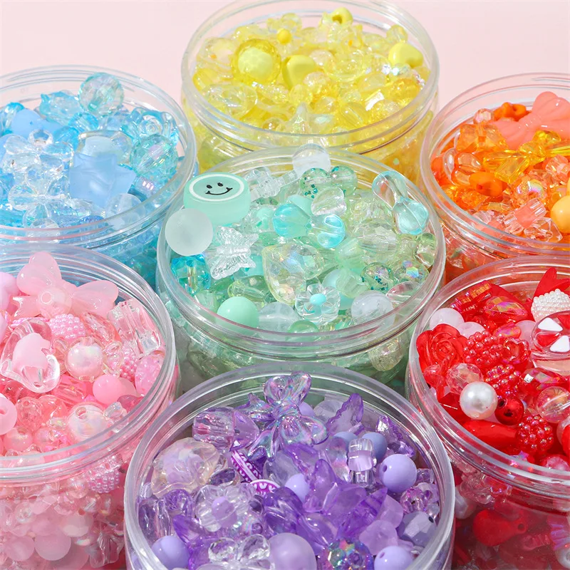 New Mixing Vintage Baroque Acrylic Beads Style Spring Color For Children DIY Handmade Bracelet Jewelry Making Accessories