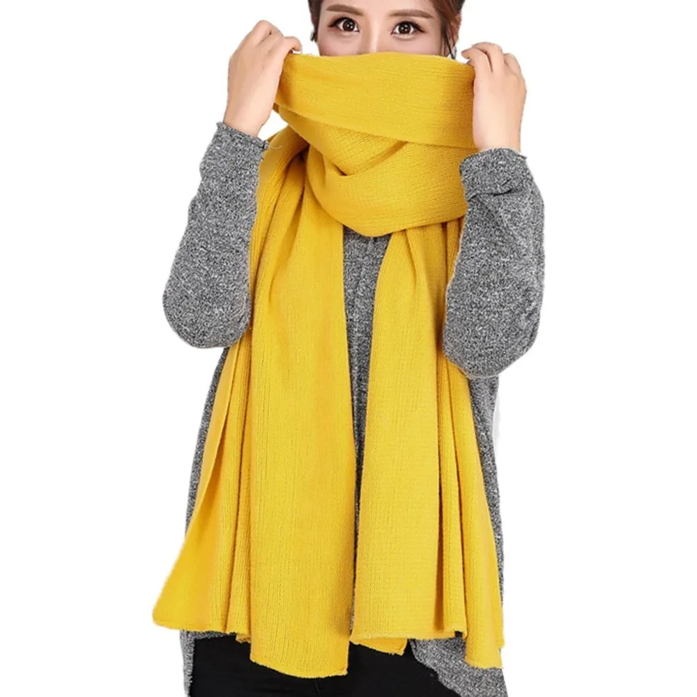 

Women's Warm Scarves Long Shawl Winter Warm Large Scarf Pure Color