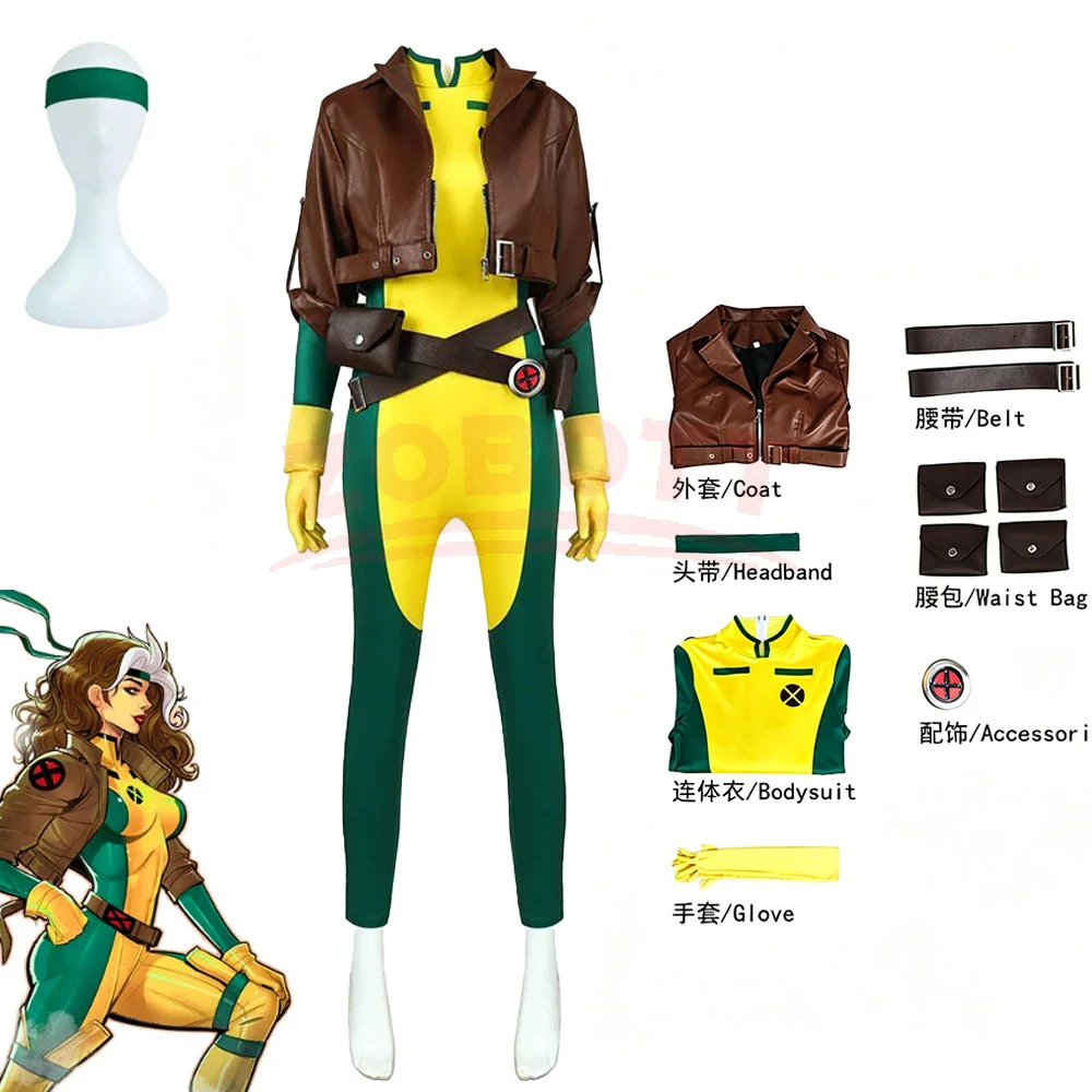 Rogue Rivals Cosplay Full Set Long Sleeve Jumpsuit With Oute