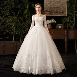 Vestidos de casamento clássicos para mulheres, D50, camadas, Ruched, Apliques, colher, formal, noivas, nupcial, 2023