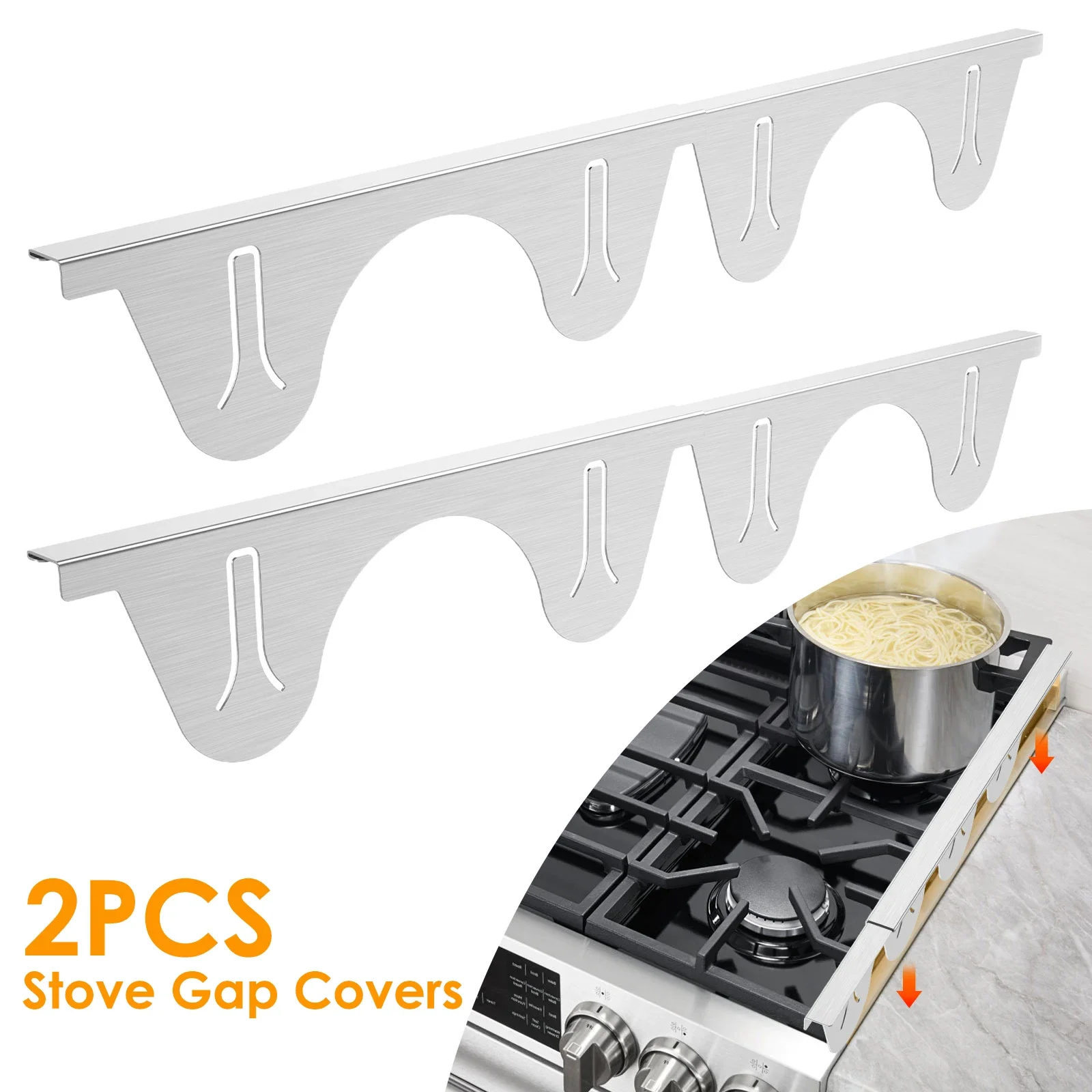 

2 Pack Stove Covers Kit Versatile Solid Stove Fillers Retractable Length Stoves Oven Counter Guard Kitchens Accesssories