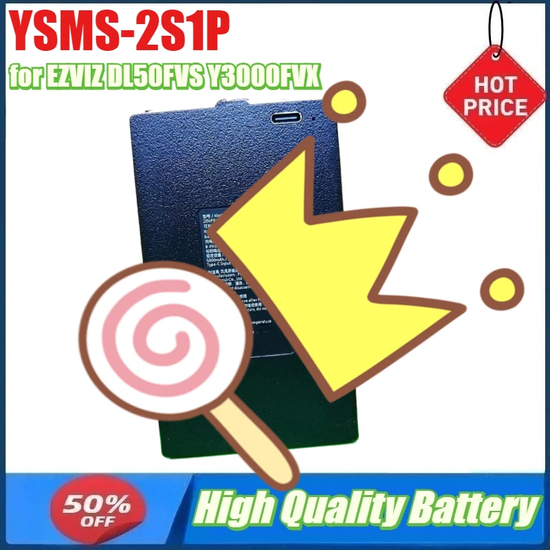 

YSMS-2S1P Battery for EZVIZ DL50FVS Y3000FVX 20FV Fingerprint Lock Lithium Backup Power Supply Rechargeable Lithium Battery