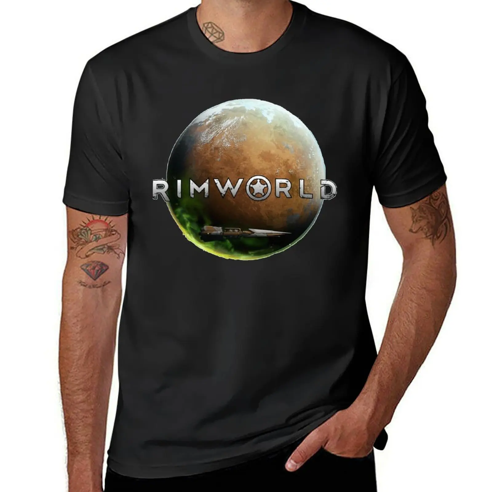 Planet Rimworld T-Shirt plus size tops anime animal prinfor boys cute tops mens white t shirts