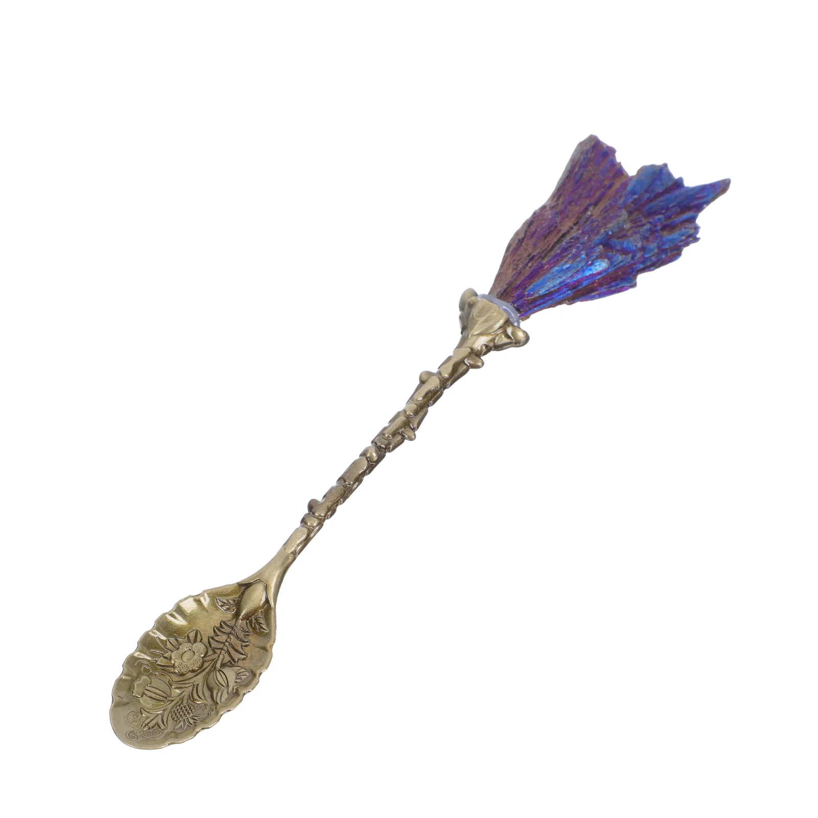 

1Pcs Crystal Cluster Copper Mixing Spoon Exquisite Craftsmanship Coffee Cocktail Honey Stirring Ice Tea Dessert Spoon