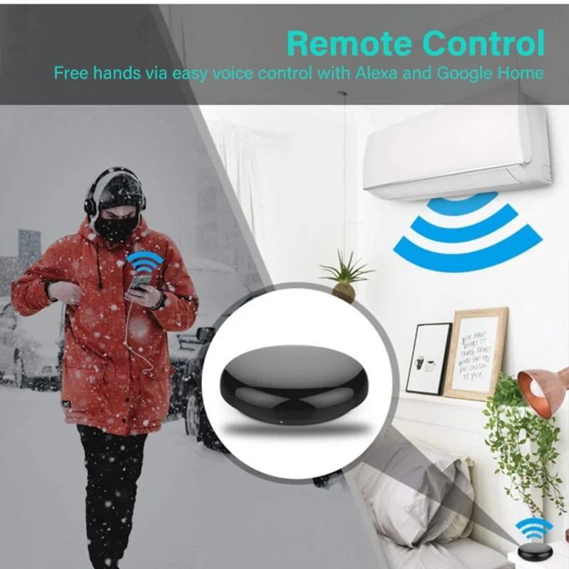 Remote Kontrol Universal Tuya WiFi IR |   Kontrol Suara Jarak Jauh Ponsel Universal untuk AC dan TV Intelligent Linka