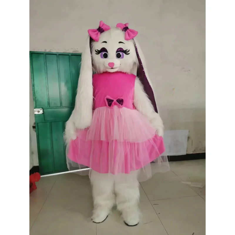 New Adult Halloween Christmas Cute Hare Rabbit Mascotte Fancy Cartoon Mascot Costume Plush Fancy Dress Mascot Costume