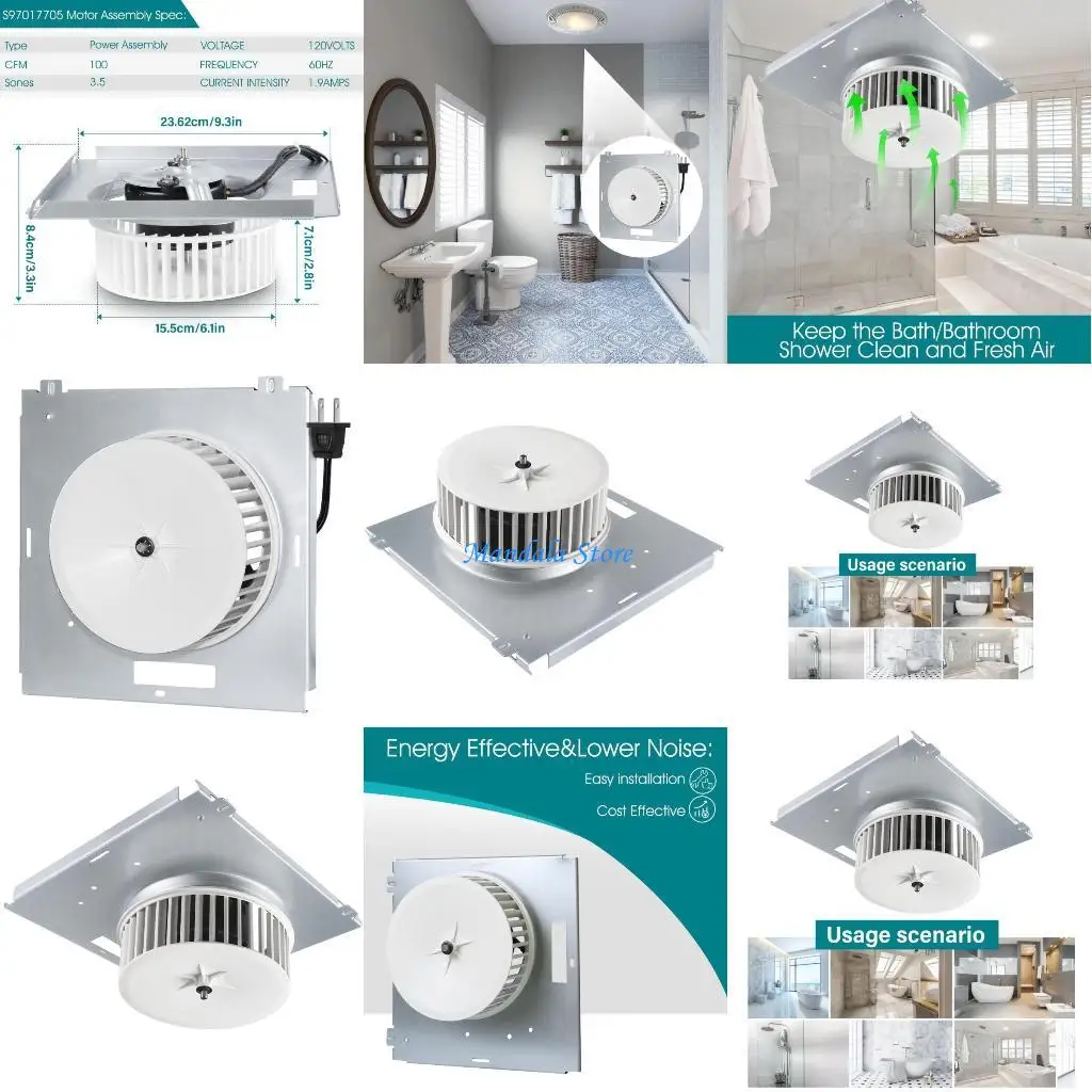 

U2JC Exhaust Fan Motor Replacement Ventilation Blower Fan Motor Assembly S97017705